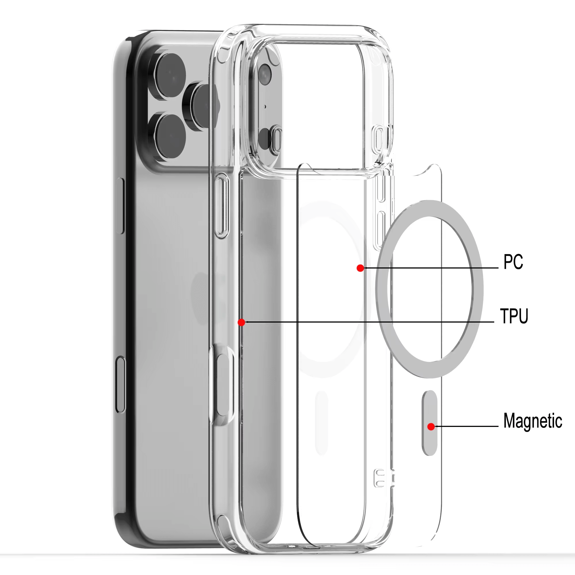For Apple iPhone 17 | 17 Air | 17 Pro | 17 Pro Max MagSafe Magnetic Case with HaloLock Shockproof Protection Scratch Resistant Back Clear Protective Cover