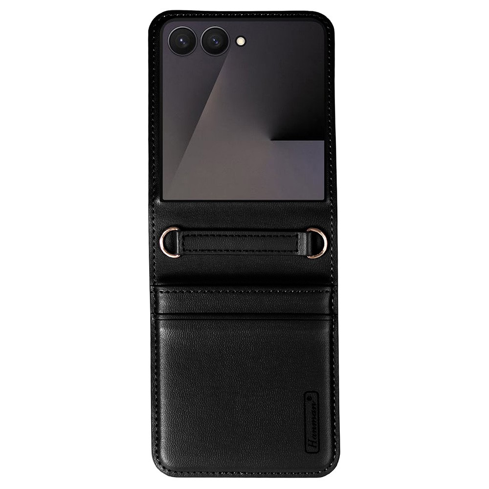 For Samsung Galaxy Z Flip 5/ Flip 6/Flip 7 Hanman PU Flip Leather Wallet Cover Case