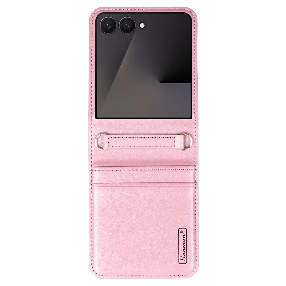 For Samsung Galaxy Z Flip 5/ Flip 6/Flip 7 Hanman PU Flip Leather Wallet Cover Case