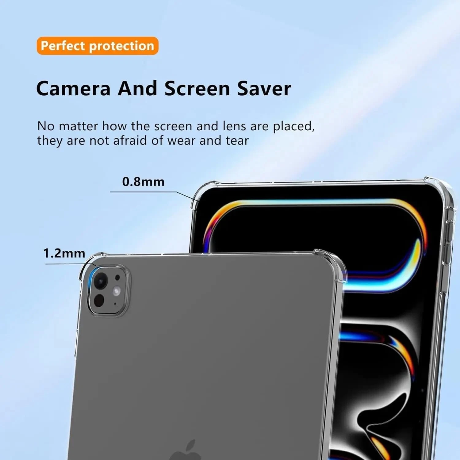 Apple iPad 9th /8th /7th Gen 10.2 inch 2021 /2020 /2019 Clear Case Shockproof Heavy Duty Gel Clear Air Cushion Cover