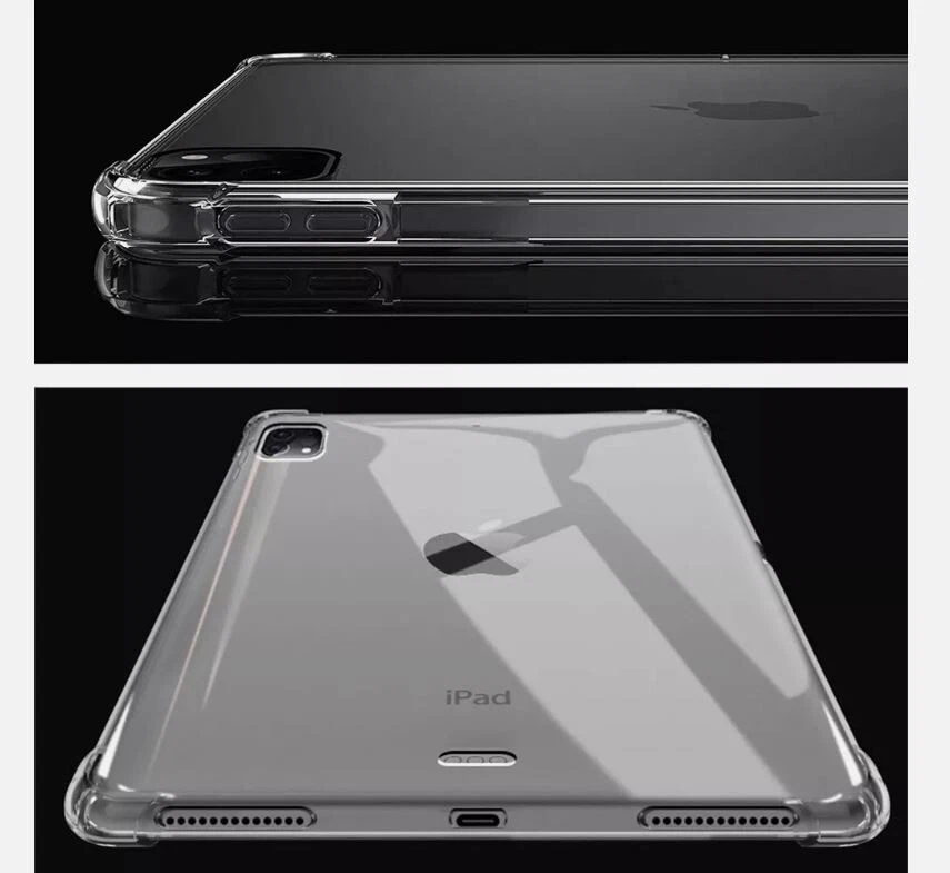 Apple iPad 9th /8th /7th Gen 10.2 inch 2021 /2020 /2019 Clear Case Shockproof Heavy Duty Gel Clear Air Cushion Cover