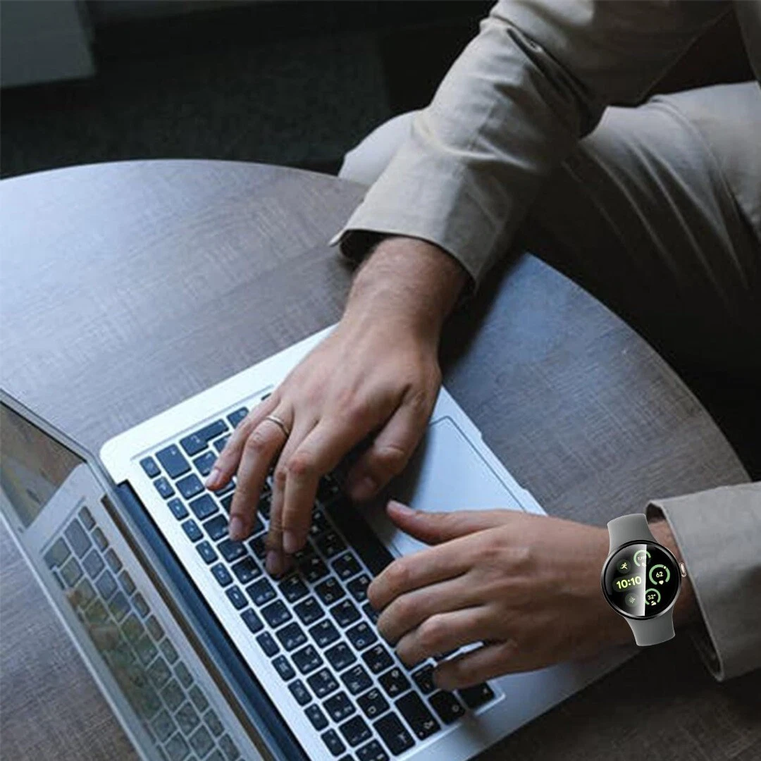 (2 Pcs) Google pixel Watch 4 41MM/45MM Screen Protector Full Coverage Tempered Glass Guard (Black)