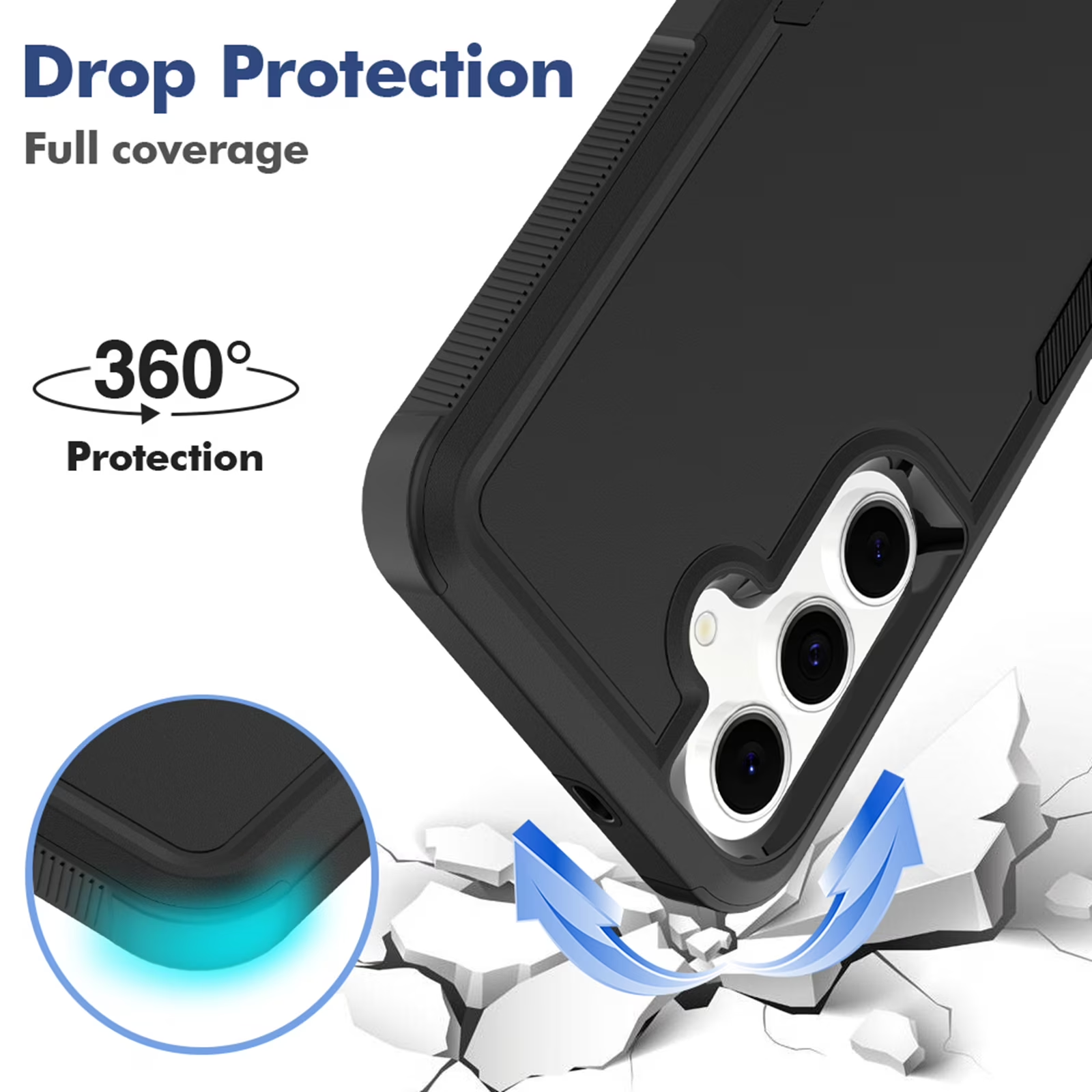 For Samsung Galaxy A05S A15/A16/A17/A25/A26 A35 A55 A57 5G 3in1 Case Drop Resistant Defender Tradies Heavy Duty Rugged Shockproof Cover
