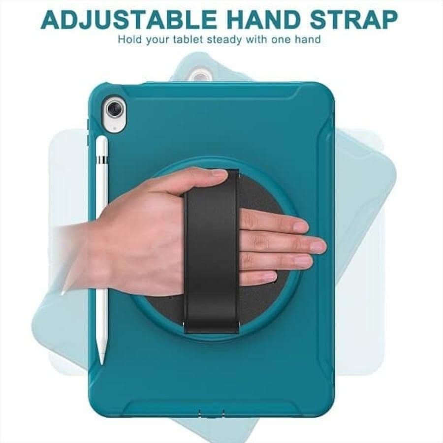 Apple iPad 9th /8th /7th Gen 10.2 inch 2021 /2020 /2019 Military Grade Rotating Case TPU Shockproof Multi-Layer Protective Kickstand Cover