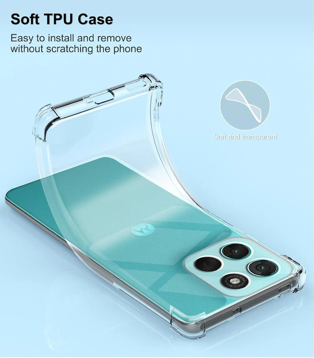 For Motorola Moto G57 5G SupRShield Clear Case Shockproof Heavy Duty Gel Air Cushion Cover