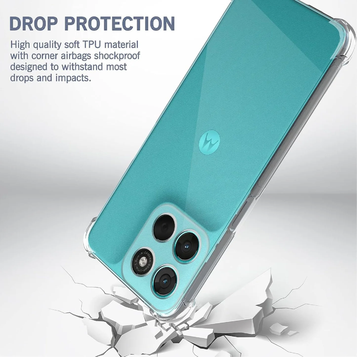 For Motorola Moto G57 5G SupRShield Clear Case Shockproof Heavy Duty Gel Air Cushion Cover
