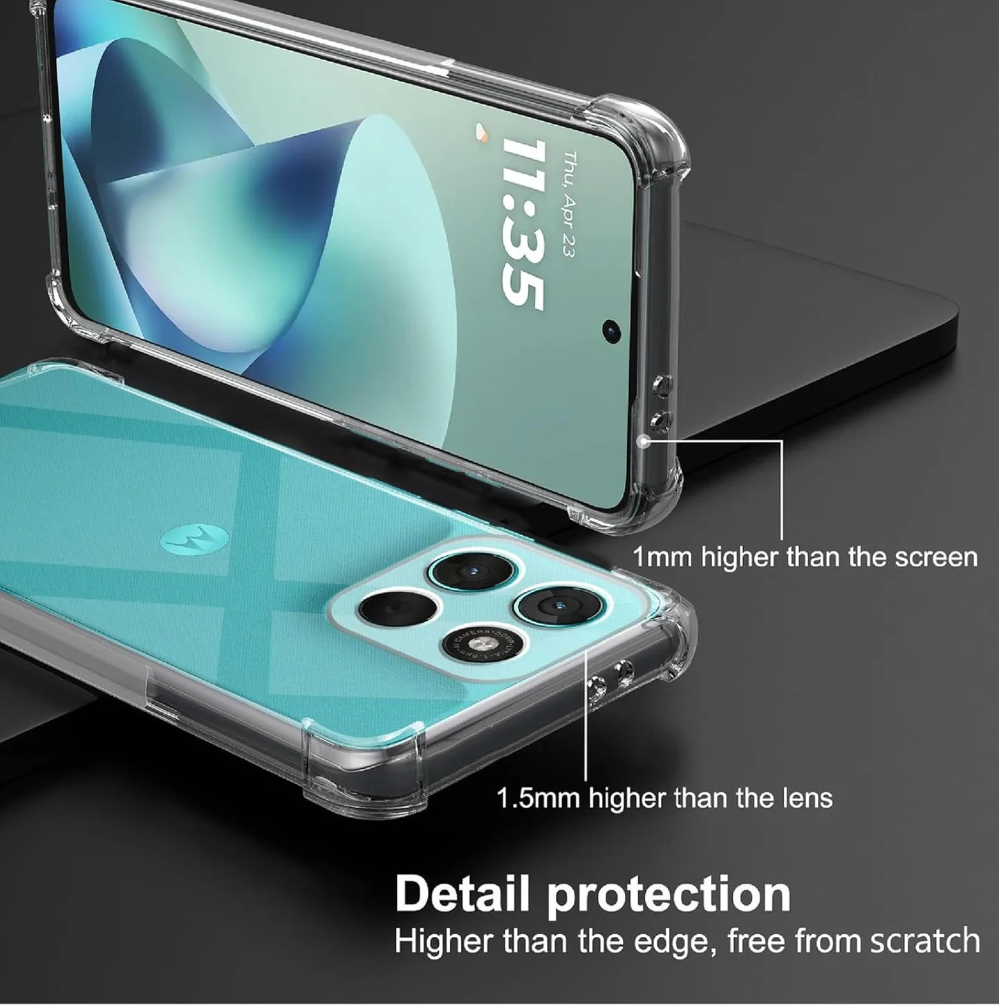 For Motorola Moto G57 5G SupRShield Clear Case Shockproof Heavy Duty Gel Air Cushion Cover