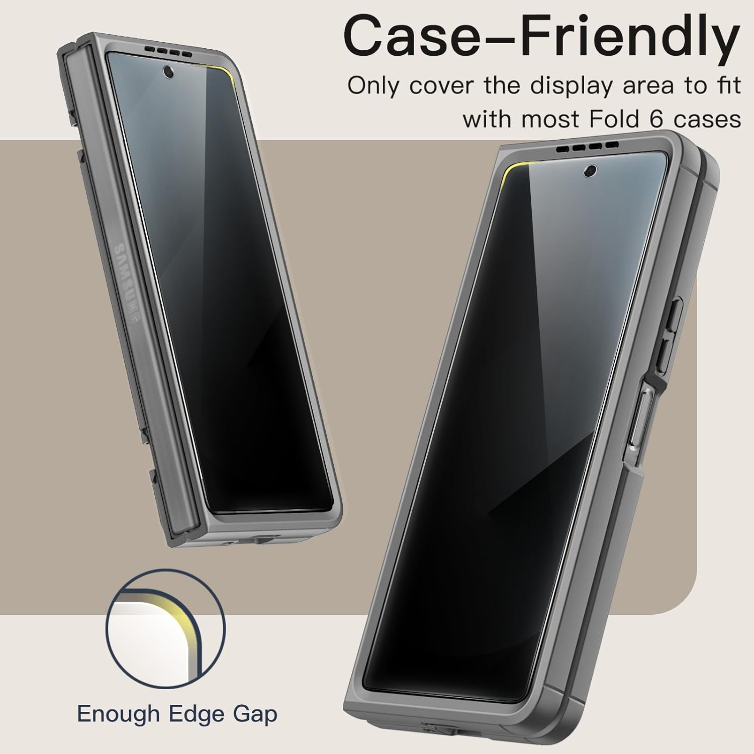 [2 Pack] For Samsung Galaxy Z Fold 7 5G SupRShield Anti Spy Privacy Tempered Glass LCD Screen Protector Film Guard
