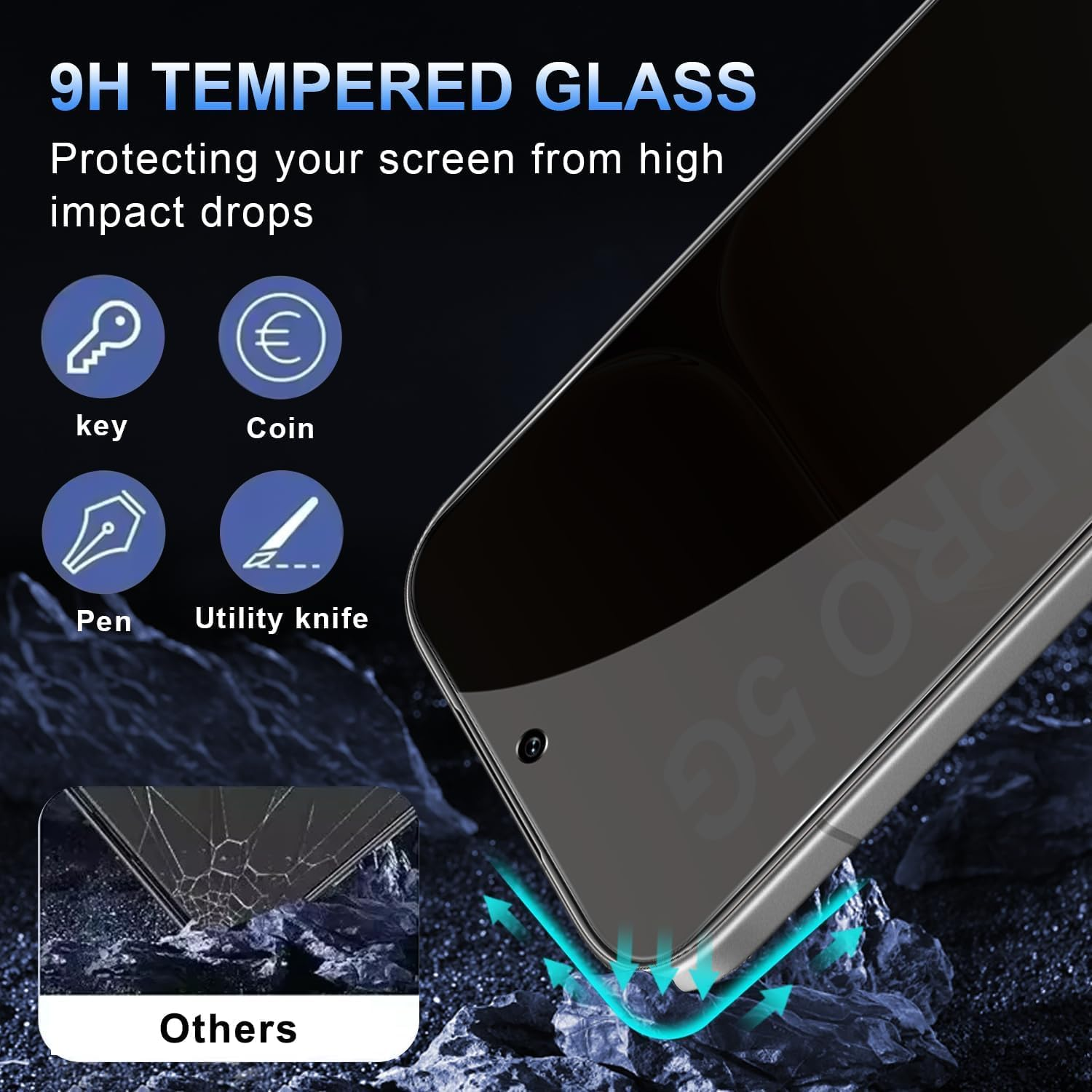 [2 Pack] For Honor X9D 5G Anti Spy Privacy Tempered Glass LCD Screen Protector Film Guard