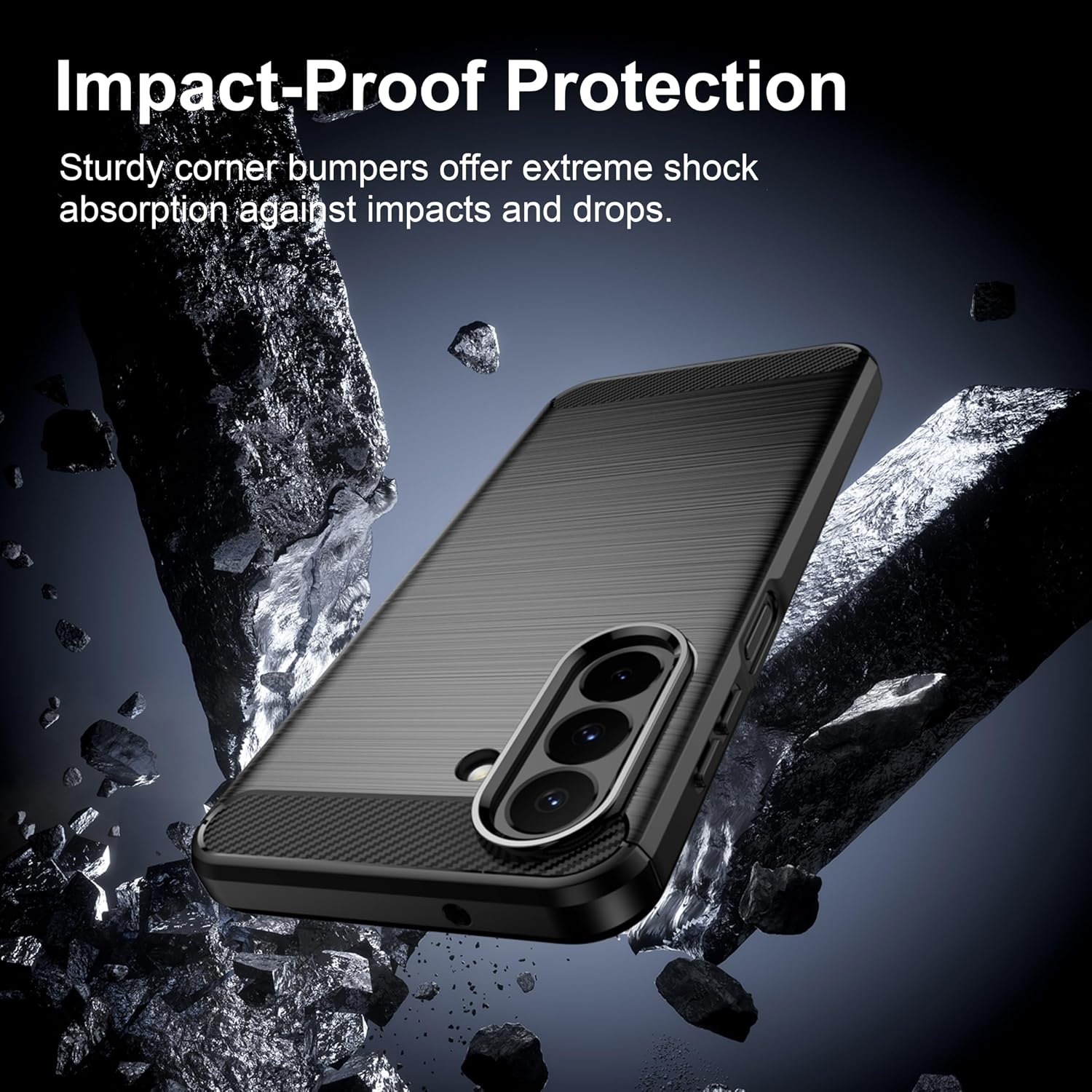 For Samsung Galaxy A27 Case Shockproof Heavy Duty Rugged Anti Knock Back Cover (Black)