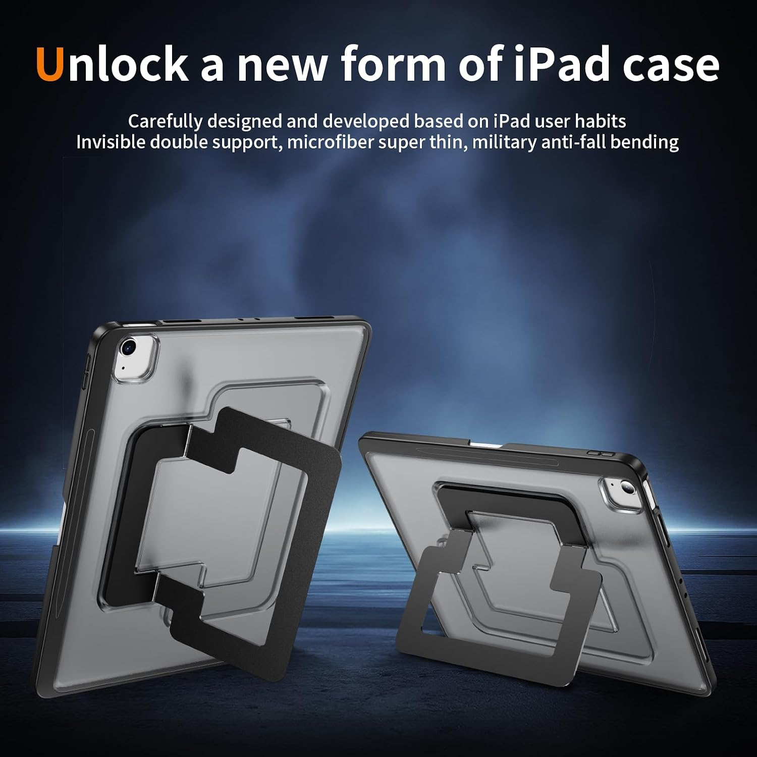 For Apple iPad Pro 11 2026/25/24 (M4/M3) Multi-Angle Kickstand, Built-in Pencil Holder, Heavy Duty Shockproof Case Cover