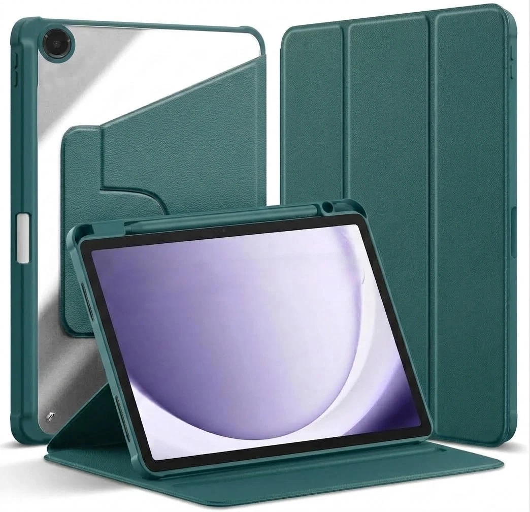 For Samsung Galaxy Tab A11/ A9 Case With Pencil Holder Rotaing Folio Leather Stand Cover