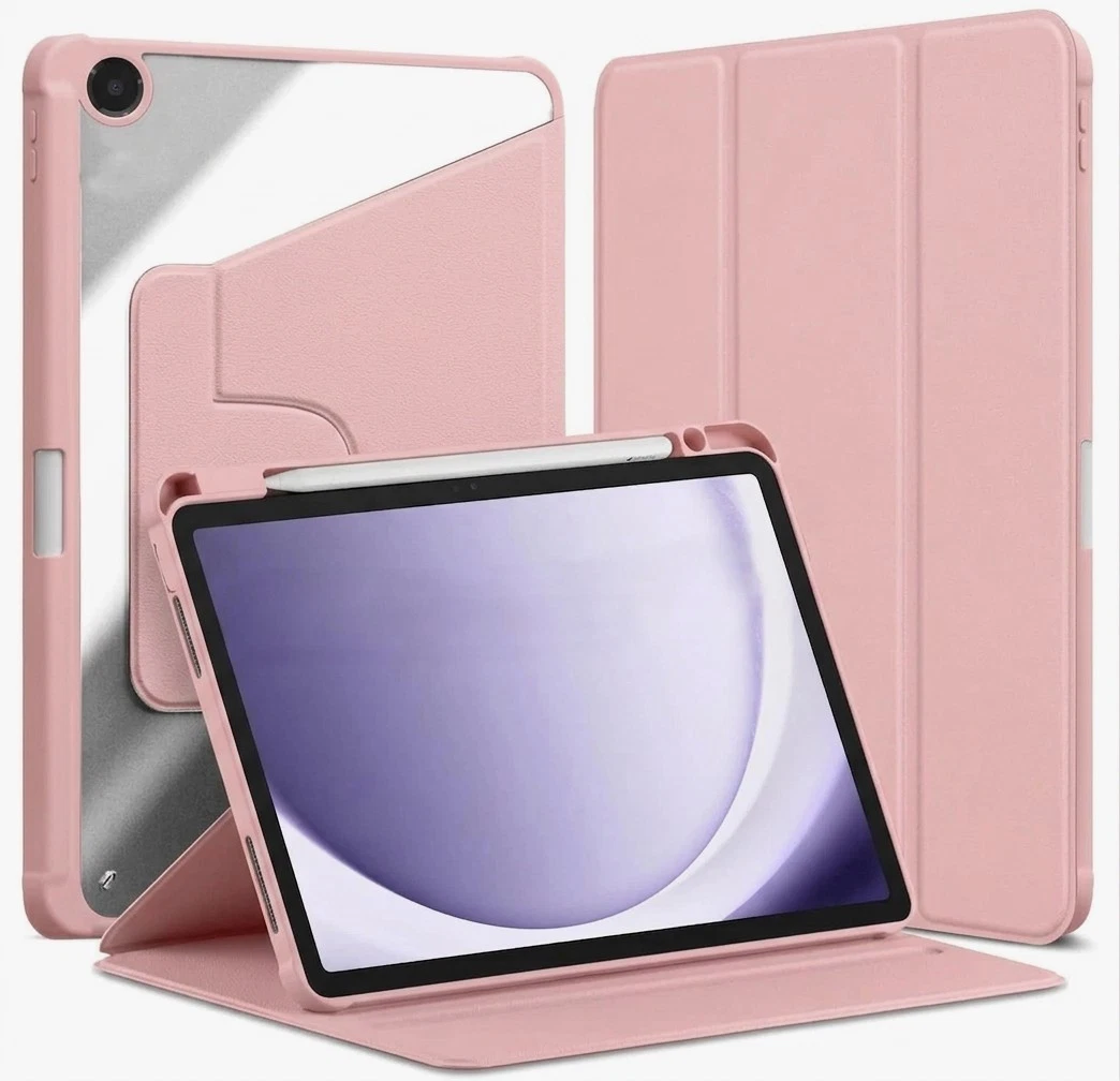 For Samsung Galaxy Tab A11/ A9 Case With Pencil Holder Rotaing Folio Leather Stand Cover