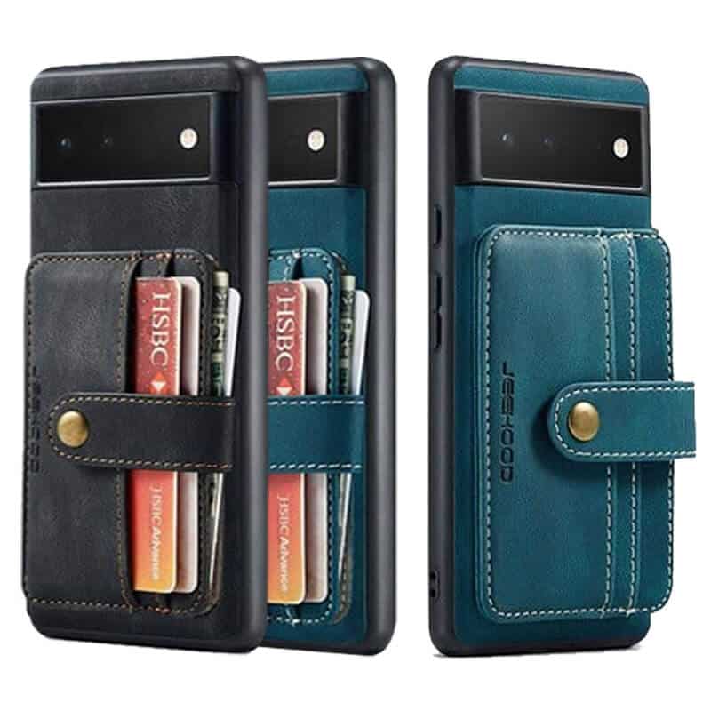 JEEHOOD For Google Pixel 7 7 Pro Wallet Leather Case with Detachable Ultra Slim RFID Blocking Back Card Holder