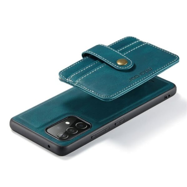 JEEHOOD For Samsung Galaxy A73 5G Wallet Leather Case with Detachable Ultra Slim RFID Blocking Back Card Holder (Teal Blue)
