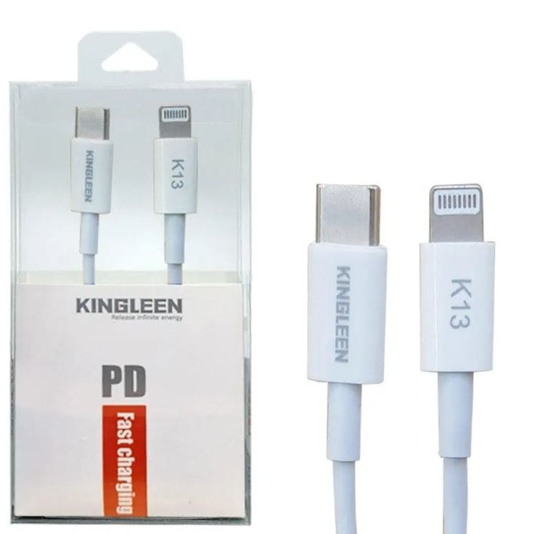 2 Pack KINGLEEN (K13) 1M PD 27W Fast Charging Type C to 8 Pin Lightning Cable PD Cable Data Charger Cord For Apple Devices