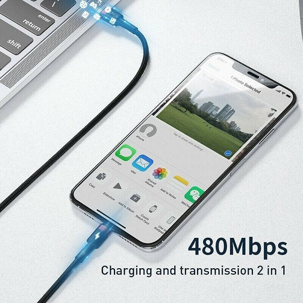 Baseus PD USB Type C to Lightning Cable Fast Charging Cable Data M-M Charger Cable Support PD & QC Fast Charging Cable Cord (1 Meter, Red Head+Black) X4