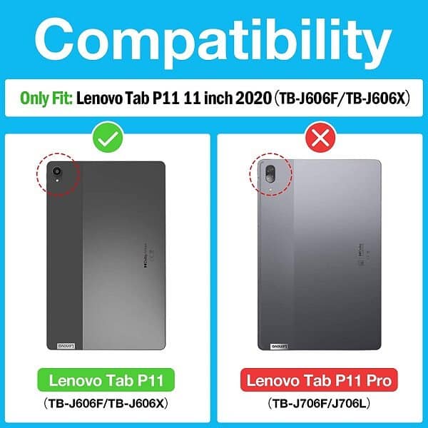 Lenovo Tab P11 /P11 Plus Wireless Bluetooth Keyboard Case Folio Leather Smart Magnetically Detachable Cover (Black)