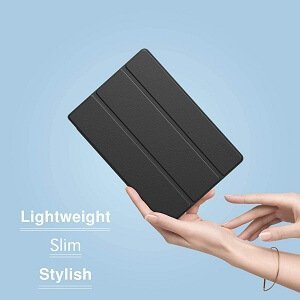 Lenovo Tab P10 10.1 inch Folio Leather Cover Smart Magnetic Soft Flexible Case (Black)