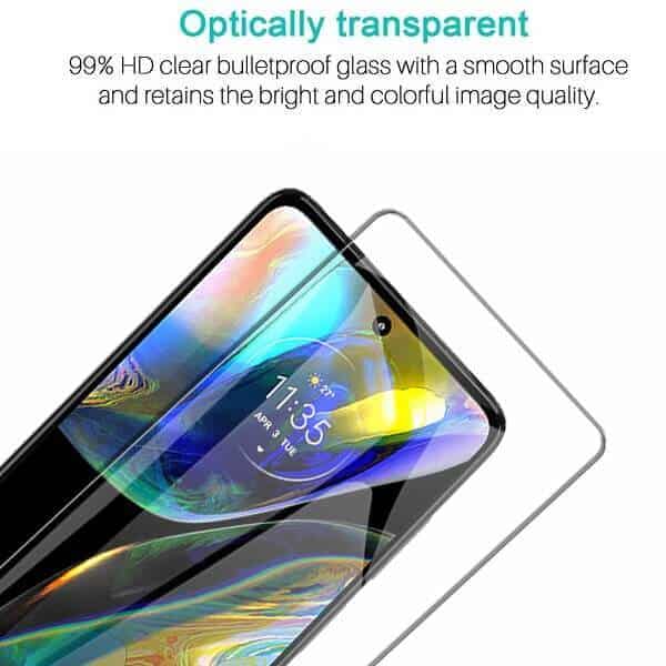 [2 Pack] Motorola Moto G82 5G Clear Full Cover Tempered Glass LCD Screen Protector Film Guard (Clear)