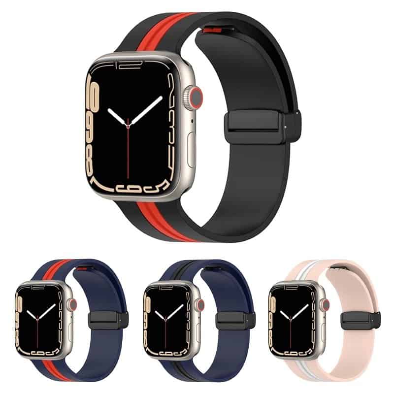 Magnetic D-Buckle Sports Wristband For Apple Watch Series 8 7 SE 6 5 4 3 2 1 Ultra Loop Strap Replacement Wrist Band 38mm 40mm 41mm 42mm 44mm 45mm 49mm