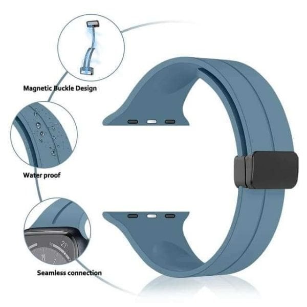 Magnetic D-Buckle Sports Wristband For Apple Watch Series 8 7 SE 6 5 4 3 2 1 Ultra Loop Strap Replacement Wrist Band 38mm 40mm 41mm 42mm 44mm 45mm 49mm