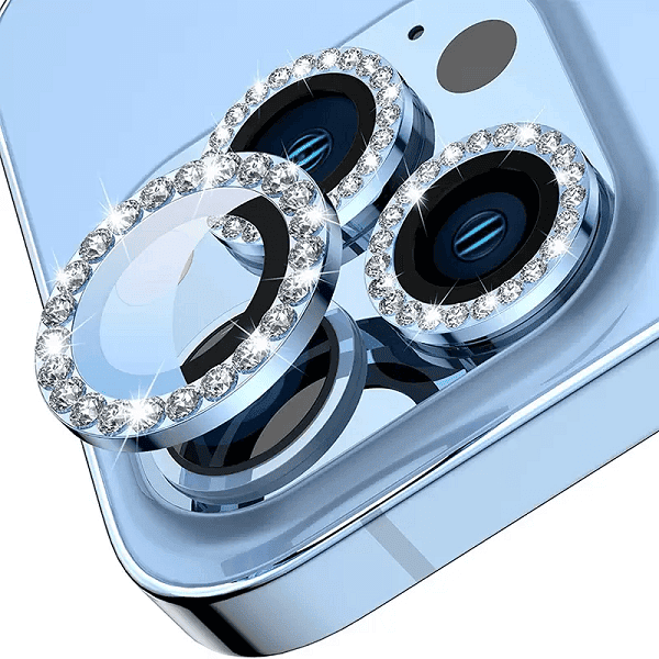 Metal Individual Ring Cover Tempered Glass Diamond Camera Lens Protector For Apple iPhone 13Pro13Pro Max