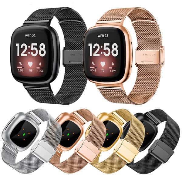 For Fitbit Versa Replacement Wristband Adjustable Milanese Stainless Steel Magnetic Watch Band Loop Strap