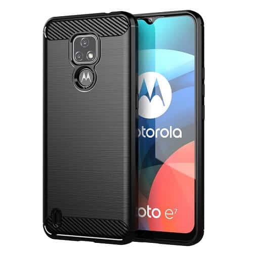 Motorola Moto E7 Case Shockproof Heavy Duty Rugged Anti Knock Slim Fit Phone Back Cover (Black)
