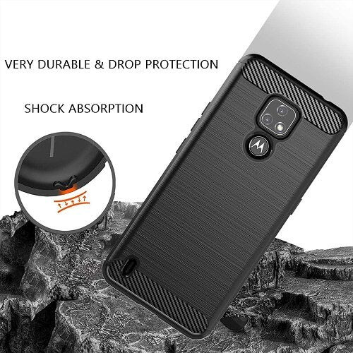 Motorola Moto E7 Case Shockproof Heavy Duty Rugged Anti Knock Slim Fit Phone Back Cover (Black)