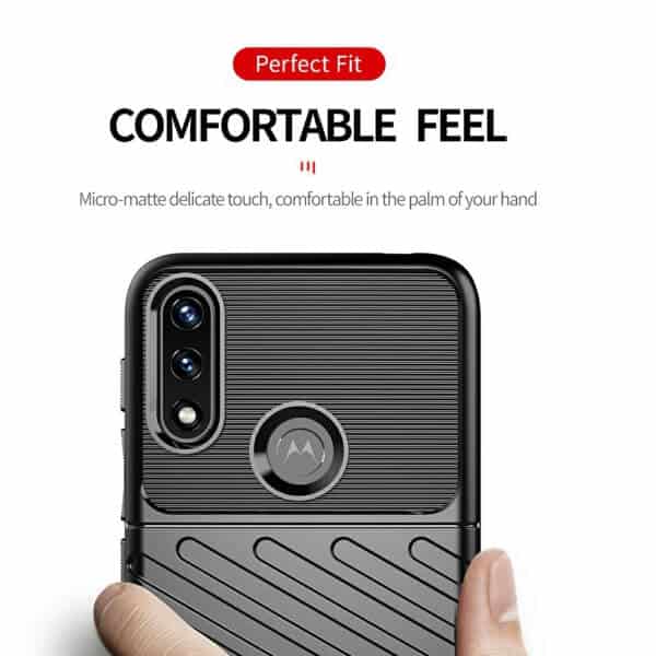 Motorola Moto E7 Power Case Shockproof Absorption Anti Scratch Heavy Duty Durable Drop Protection Phone Cover (Black)