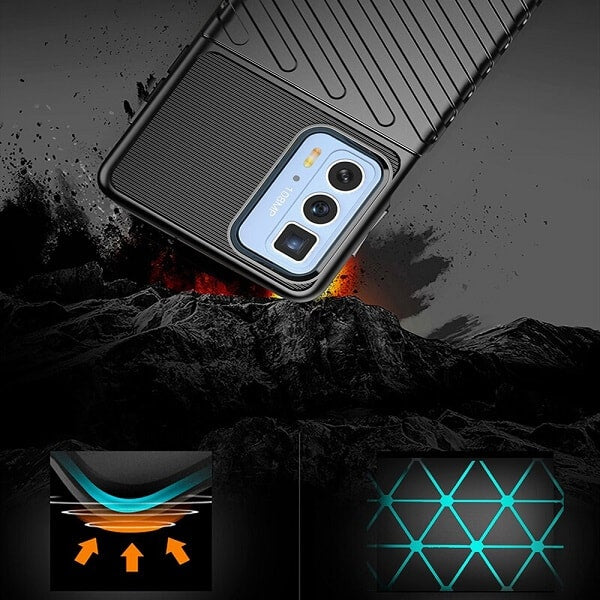 Motorola Moto Edge 20 Pro Shockproof Case Heavy Duty Rugged Bumper Anti Knock Phone Back Cover (Black)