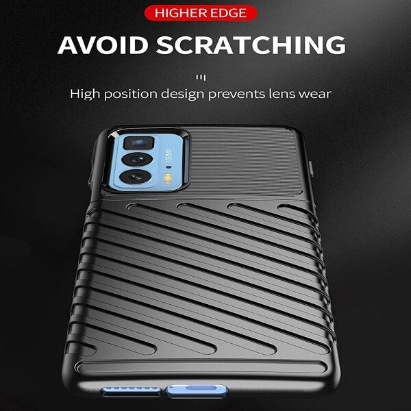 Motorola Moto Edge 20 Pro Shockproof Case Heavy Duty Rugged Bumper Anti Knock Phone Back Cover (Black)