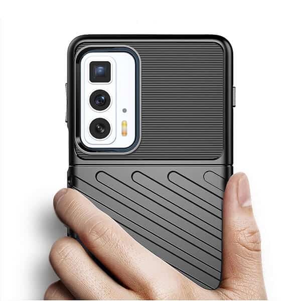 Motorola Moto Edge 20 Pro Shockproof Case Heavy Duty Rugged Bumper Anti Knock Phone Back Cover (Black)
