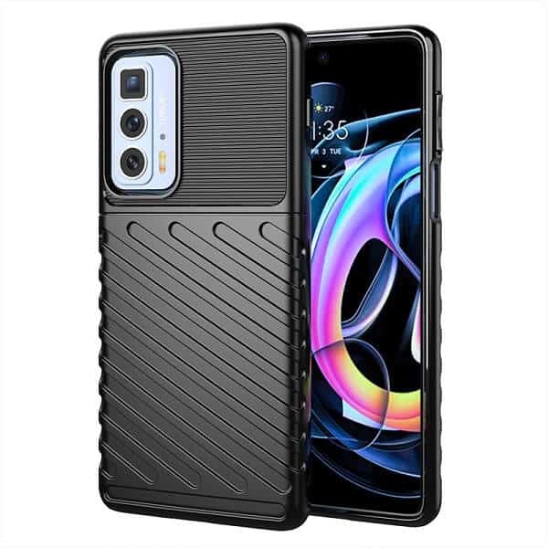 Motorola Moto Edge 20 Pro Shockproof Case Heavy Duty Rugged Bumper Anti Knock Phone Back Cover (Black)