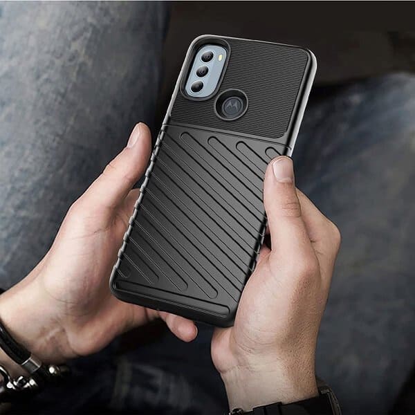 Motorola Moto G51 5G Case Shockproof Absorption Anti Scratch Heavy Duty Durable Drop Protection Phone Armor Back Cover (Black)
