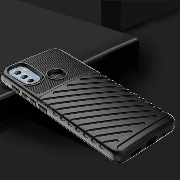 Motorola Moto G51 5G Case Shockproof Absorption Anti Scratch Heavy Duty Durable Drop Protection Phone Armor Back Cover (Black)