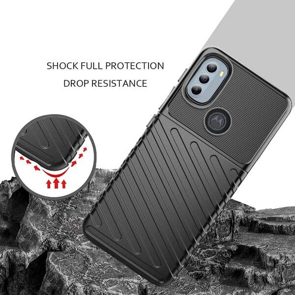 Motorola Moto G51 5G Case Shockproof Absorption Anti Scratch Heavy Duty Durable Drop Protection Phone Armor Back Cover (Black)