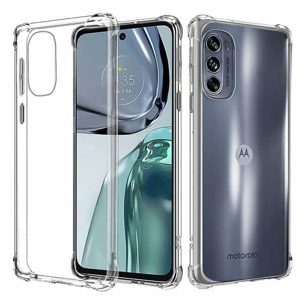 Motorola Moto G62 5G Clear Case Shockproof Tough Gel Clear Transparent Air Cushion Cover (Transparent)