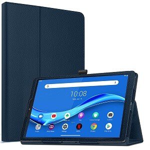 Lenovo tab M10 FHD Plus Leather Case Smart Folio Stand Cover (Navy Blue)