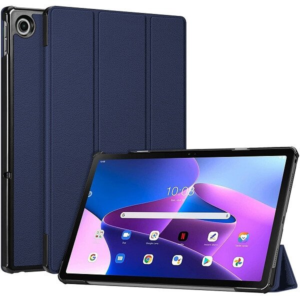 Lenovo Tab M10 Plus 3rd Gen Folio Case Leather Smart Cover (Navy Blue}