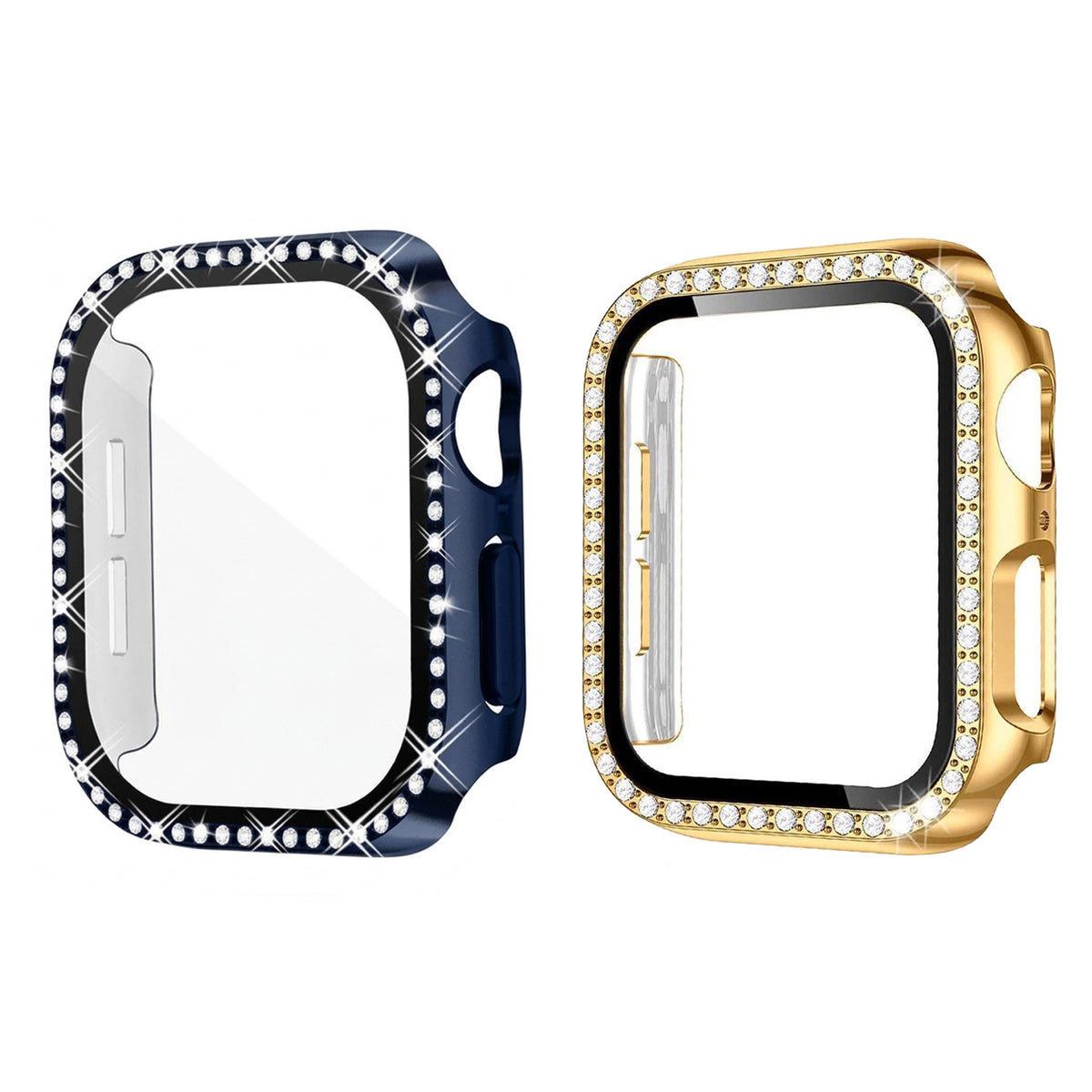 For Apple Watch 12/11/10 42MM 46MM Hard Case iWatch  Dimond Gel Case With Built-In Screen Protector