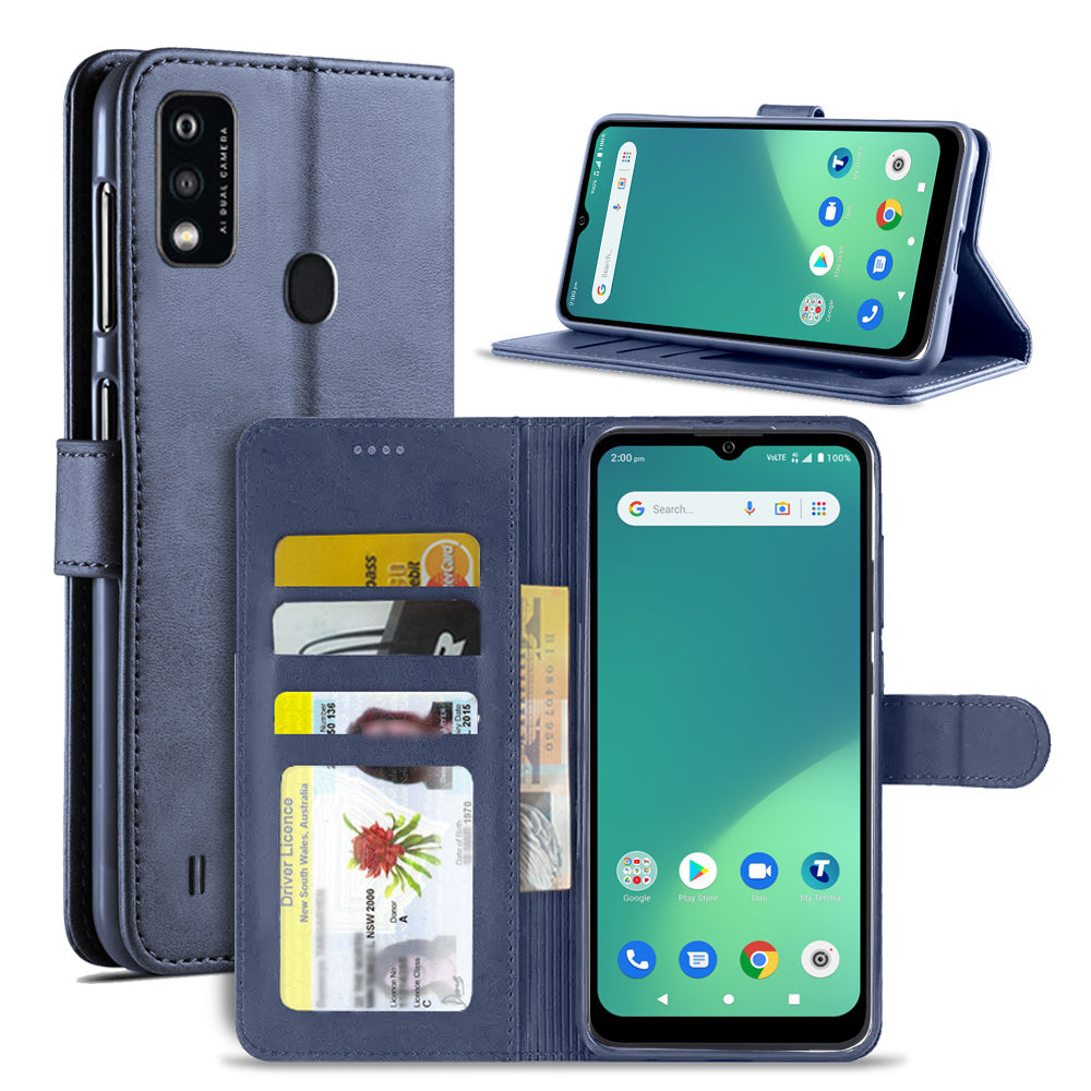 For TCL 605 SE NxtPaper 5G SupRShield Case Leather Card Holder Wallet Flip Cover