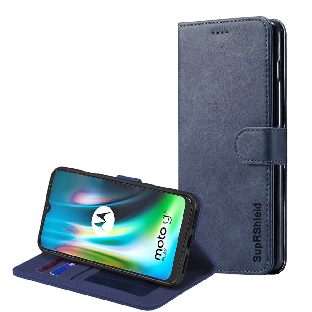 Motorola Moto Edge 20 Pro 5G Wallet Case Flip Leather Card Slots Shockproof Magnetic Stand Cover (Black)