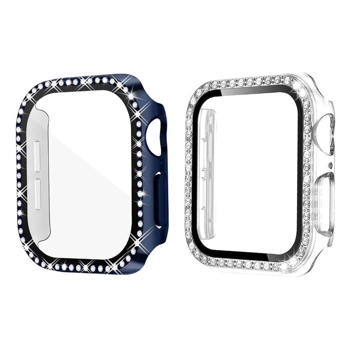 For Apple Watch 12/11/10 42MM 46MM Hard Case iWatch  Dimond Gel Case With Built-In Screen Protector