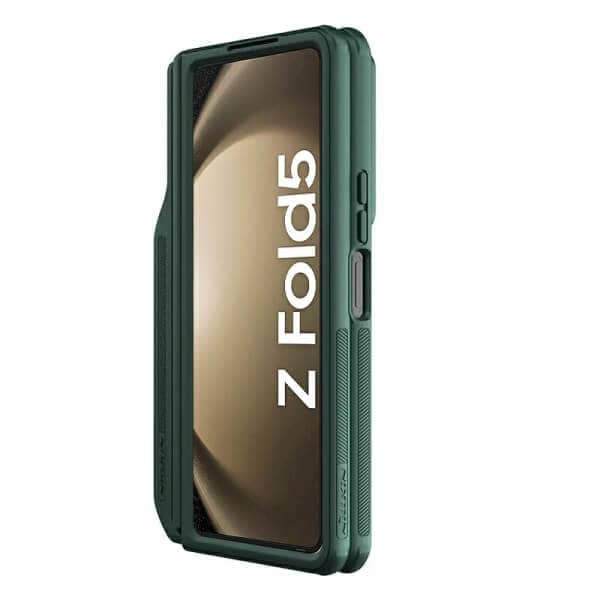 Nillkin CamShield Samsung Galaxy Z Fold 5 Fold4 5G Slide Camera Back Protective 360° Fiber Cover Kickstand (Green)