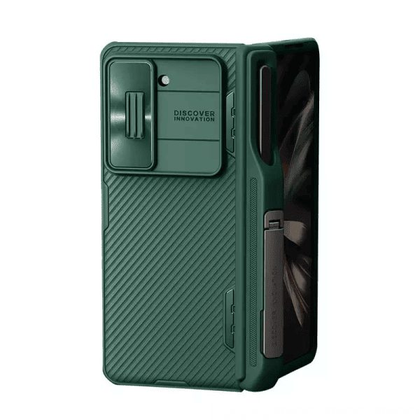 Nillkin CamShield Samsung Galaxy Z Fold 5 Fold4 5G Slide Camera Back Protective 360° Fiber Cover Kickstand (Green)