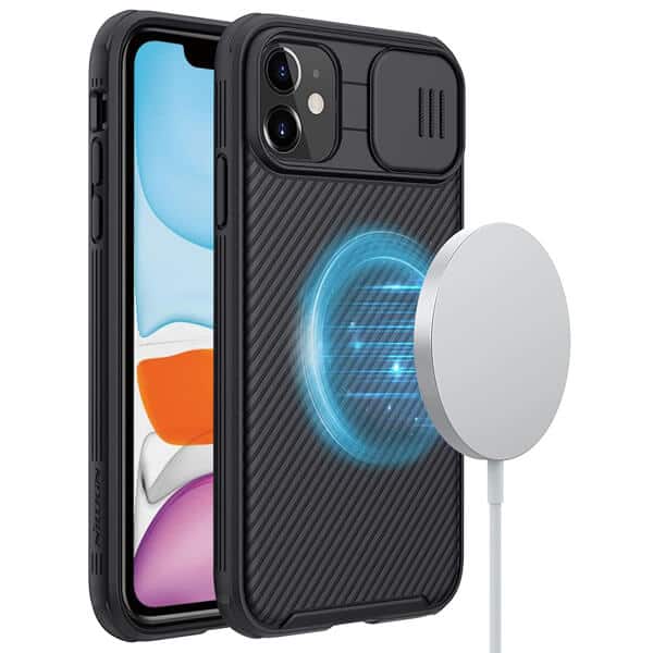 Nillkin For Apple iPhone 11/ 11 Pro/ 11 Pro Max Case [Support Magsafe Charger] CamShield With Camera Protection Case Slim Magnetic Shockproof Heavy Duty Cover (Black)
