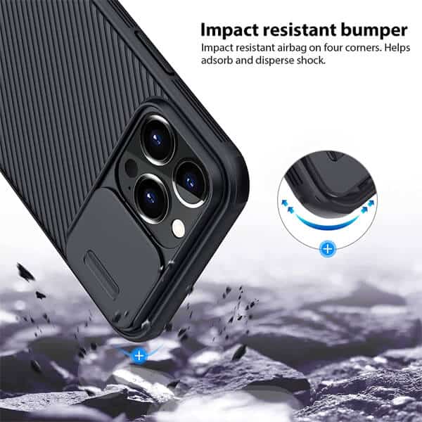 Nillkin For Apple iPhone 11 Pro Max Case [Support Magsafe Charger] CamShield With Camera Protection Case Slim Magnetic Shockproof Heavy Duty Cover (Black)
