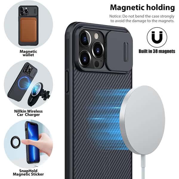 Nillkin For Apple iPhone 11 Pro Max Case [Support Magsafe Charger] CamShield With Camera Protection Case Slim Magnetic Shockproof Heavy Duty Cover (Black)